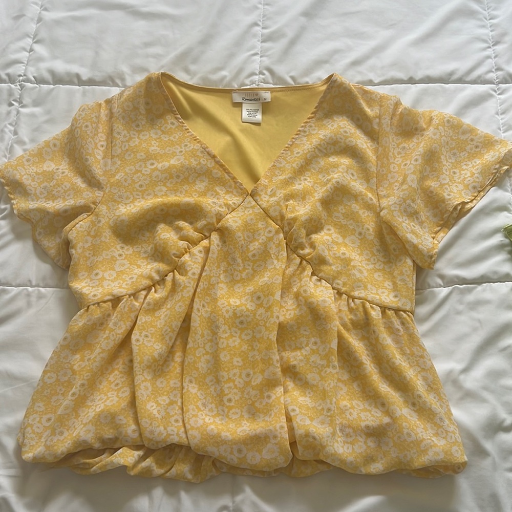 Floral yellow blouse